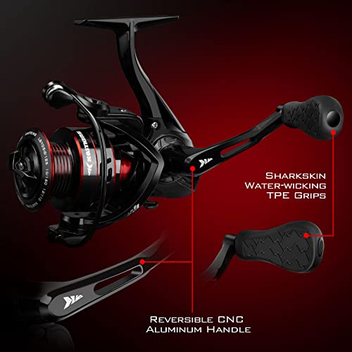 KastKing Royale Legend Fishing Reel - 5.2:1/6.2:1 Gear Ratio Spinning Reel, Up to 22 Lbs of Carbon Drag, 5+1/7+1 Stainless Steel Ball Bearings, Graphite Frame, Asymmetric Spinning Reel Rotor Design - color: Black- 5.2:1- Royale Legend II, size: 4000