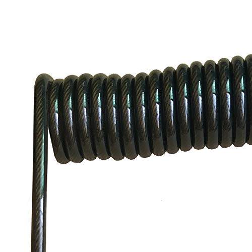 Retractable Tool Lanyard, Fishing Coiled Lanyard, Stainless Steel Inside Heavy Duty Fishing Safety Rope Extension Cord Tether, for Deep Sea Fishing Tools Rod Kayak Paddles, with Carabiner -2Pcs