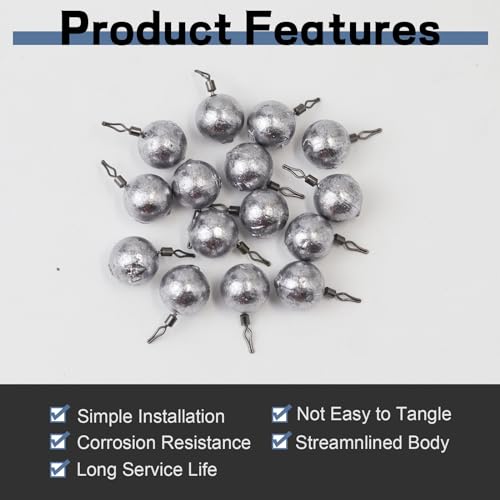 MAFIMOEA 10-25 pcs Egg Weights kit Split Shot Fishing Weights Assorted Set Removable Fishing Weights Salter Freshwater Drop Shot Weights Tackle - style: Roundball-21g-10pcs