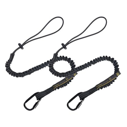 TRSMIMA Safety Tether Lanyard Tool - 2 Pack Fall Protection Retractable Lanyard with Single Aluminum Screw Lock Carabiner Metal Buckle Adjustable Loop End Maximum Weight Limit 9KG - size: 2-pack