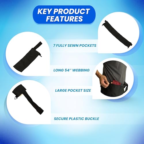 Scuba Choice BCD Weight Belt with Quick-Release Buckle, Webbing & Integrated Pockets – Secure, Adjustable Fit for Scuba Divers, Durable for Training & Deep Diving - size: 54"