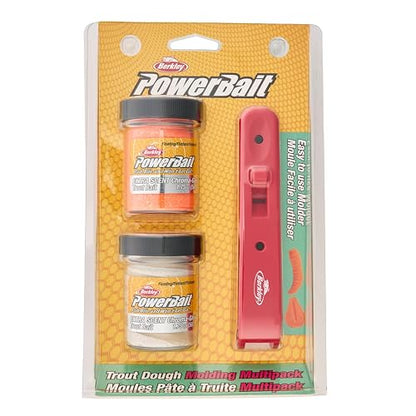 Berkley PowerBait Trout Fishing Dough Bait - color: Mallow Glow Red Fleck & Orange Glitter Multipack