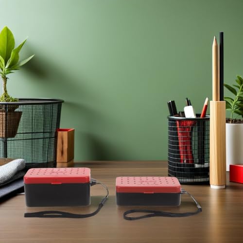 BESPORTBLE 2pcs Live Bait Box Set with Breathable Holes, Portable Double Layer Fishing Bait Container for Worm Storage, Ventilated Red Worm Holder for Freshwater Anglers