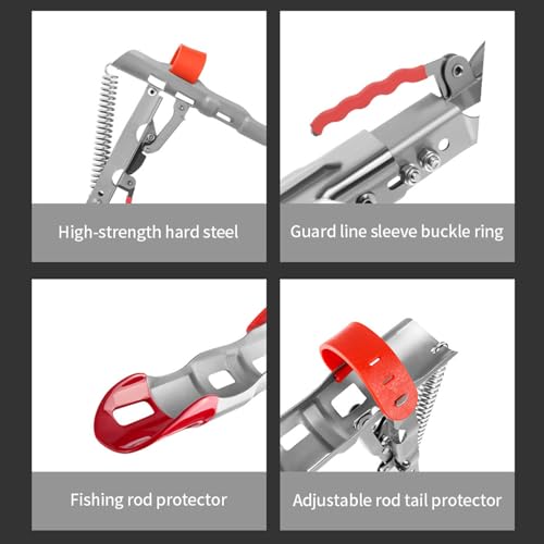 LBW Automatic Spring Fishing Rod Holder for Ground Bank Fishing Pole Holder Hook Setter Adjustable High Sensitivity Stainless Steel Spring Loaded Rod Holder for Fishing 4 Pack