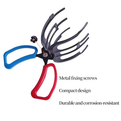 2 PCS 3 Claw Fish Gripper, Metal Fishing Pliers Gripper, Fish Control Clamp Claw Tong Grip Tackle Tool, Multi 3 Teeth Fishing Pliers for Most Freshwater Fish Grip Tackle Holder - color: 3 Claw+2 Claw