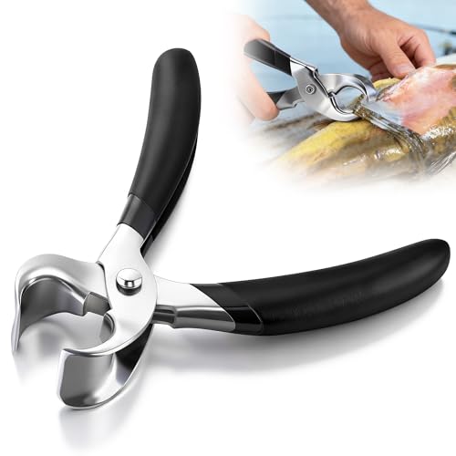 Catfish Skinning Pliers, Heavy Duty Steel Fish Skinner, Professional Fish Plier with Ergonomic Grips, Durable Multi Purpose Catfish Skinners, Fishing Pliers(Black,1 Pack) - color: Black