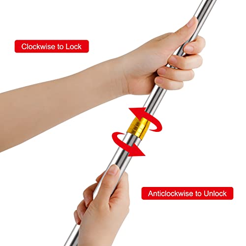 Cyfie Retractable Fishing Gaff, 4.8/6.6/7.8/9.4/16.4ft Telescopic Fishing Gaff with 8mm Screw, Capable for Fish Gig Spear Harpoon Hook, Ice and Saltwater Fishing Gaff Pole for Hunting Fish Frog Mole - color: 6 Feet Extending Pole
