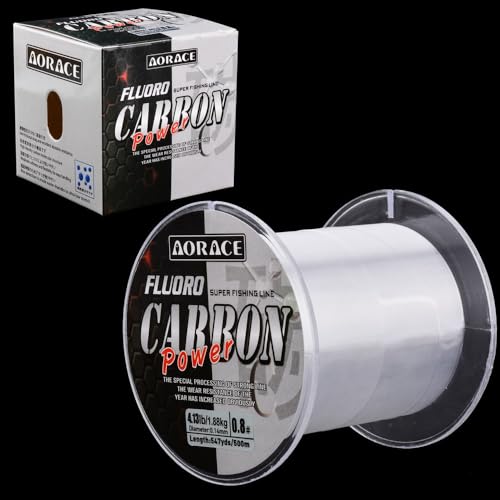 500m/547yd Transparent Fluorocarbon Fishing Line: Invisible and Strong for Saltwater and Freshwater Fishing.