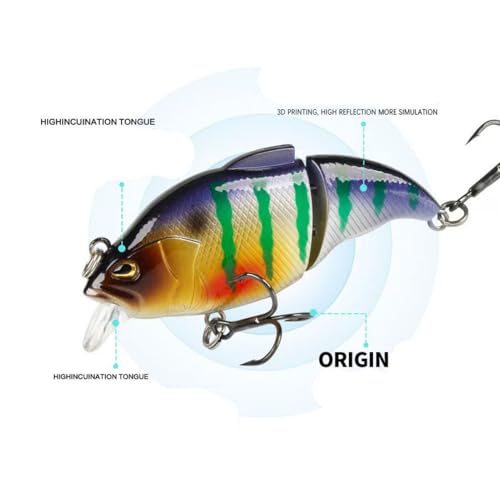 5 Pack Glide Bait Set for Bass Topwater Fishing Lures with Square Bill Crankbait Surface Hard Lure Jointed Swimbait Hooks for Freshwater Saltwater Trout Walleye Pike