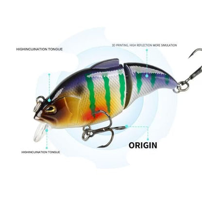 5 Pack Glide Bait Set for Bass Topwater Fishing Lures with Square Bill Crankbait Surface Hard Lure Jointed Swimbait Hooks for Freshwater Saltwater Trout Walleye Pike