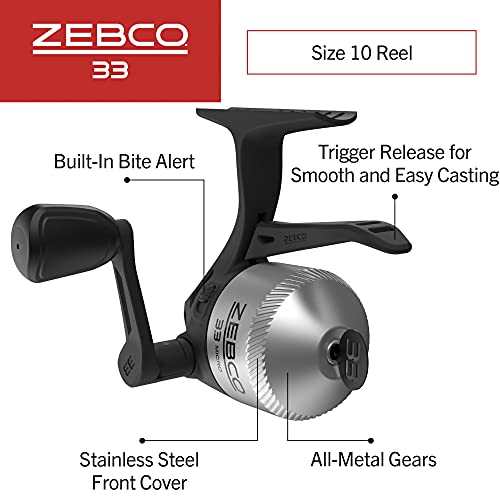 Zebco 33 Spincast Fishing Reel, Right or Left-Hand Retrieve, Pre-Spooled with Zebco Cajun Line - size: 10