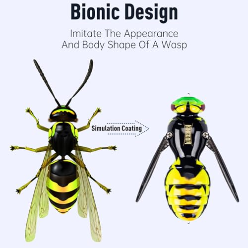 Kingdom Wasp Crawl Bait Insect Bionic Floating Fishing Lures Swimbaits Hard Artificial Baits Lure Freshwater and Saltwater Bass Carp Pike Walleye Fishing ABS Material Carbon Steel Three Book Hook - color: 01, size: 6.6g