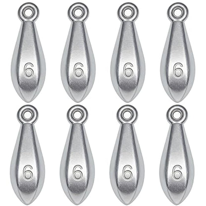 Fishing Weights Sinkers Bank Sinkers Bullet Weights for Surf Fishing Pier Bank Fishing Saltwater Fishing Gear 1oz to 8oz - size: 6 Ounce-8pcs