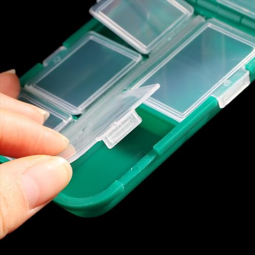 Lattice Fishing Tackle Storage Box Plastic Fishing Lure Case 10 x 6.6 x 2.5 cm Green Portable Tool Box