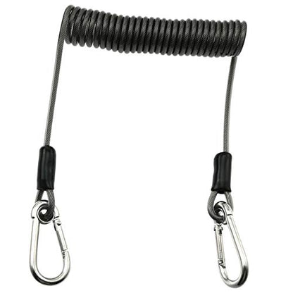 Fishing Coiled Lanyard Stainless Steel Wire Lost Hand Rope Telescopic Rope Hook Loss Prevention Fishing Accessories Tools for Mountaineering, Fishing, Boating, Hiking, Camping and Hunting