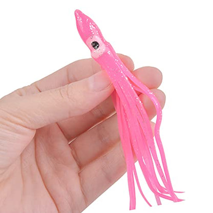 Fishing Squid Skirts Lures Octopus Skirts Trolling Lures Soft Plastic Fishing Tackle Squid Bait for Saltwater Bass Salmon Trout - color: Pink, size: 2.75in - 30pcs