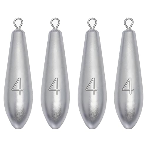 Drop Shot Fishing Weights Sinkers for Saltwater Freshwater Fishing - style: 4 Ounce-4pcs