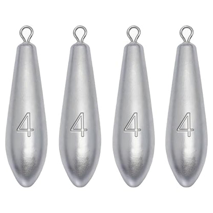 Drop Shot Fishing Weights Sinkers for Saltwater Freshwater Fishing - style: 4 Ounce-4pcs