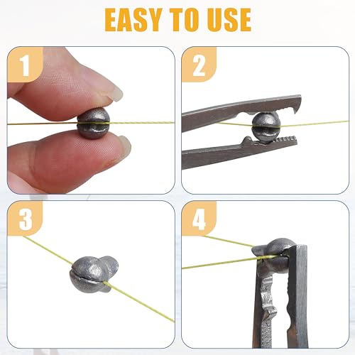 Split Shot Sinker Fishing Weights, 120pcs Removable Round Split Shot Fishing Line Sinkers Clip On Weights for Freshwater Saltwater Fishing - size: 1g_120pcs