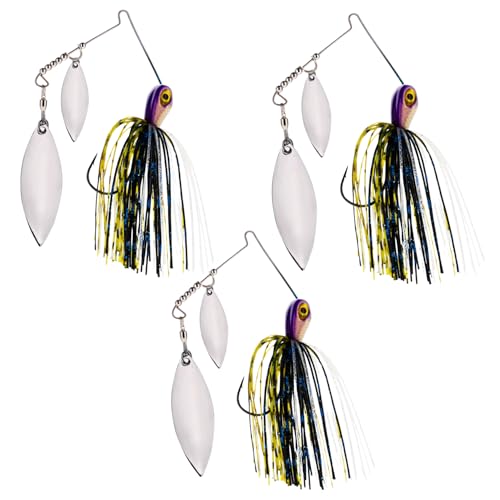 Reaction Tackle Spinner Bait, Compact Profile Fishing Lure with Flash and Vibration for Bass, Trout, Pike, Salmon and Walleye (3-Pack) - color: Killer, size: 1/4 Oz