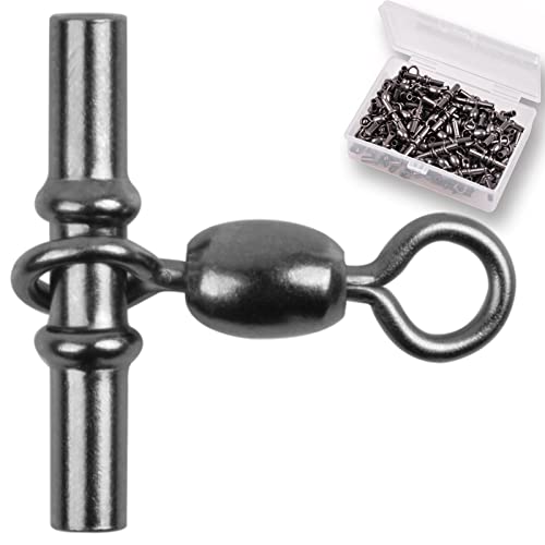 3 Way Swivels Heavy Duty Sleeve Swivel for Deep Drop Rigs Saltwater Tackle | Crossline Three Way Swivels Fishing Tackle Line Connector Sliders - size: 2/0-25pcs