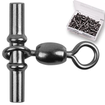 3 Way Swivels Heavy Duty Sleeve Swivel for Deep Drop Rigs Saltwater Tackle | Crossline Three Way Swivels Fishing Tackle Line Connector Sliders - size: 1/0-25pcs