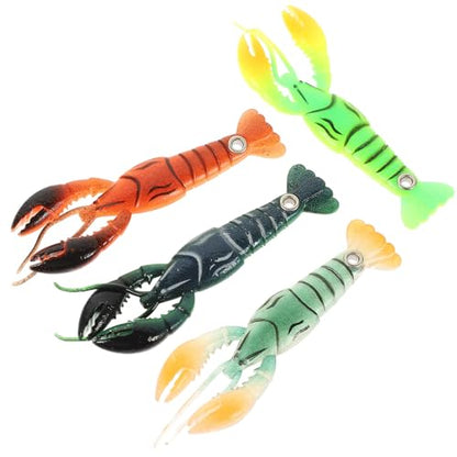 Healeved 4pcs 95mm Soft Crawfish Lure Baits Artificial Soft Plastic Fake Fishing Baits for Freshwater Bass and Trout Fishing Outdoors