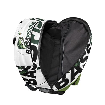 Pfrewn Largemouth Bass Fishing Backpack for Boys Men Travel Laptop Backpack Daypack Bag 17 Inch - color: Bass Fishing, size: 12x7.3x16.9in