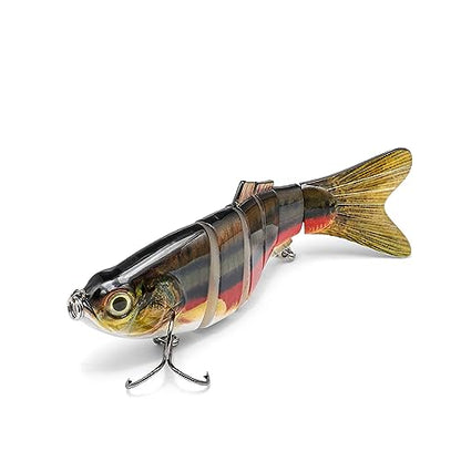 Large Multi Jointed Fishing Lures Bait,Big Giant Fishing Bass Lures,Crankbaits Swimbaits with Treble Hook - color: A4-7.87",4oz