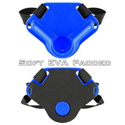 SANLIKE 2PCS Adjustable Fishing Fighting Belt ABS Rod Waist Support Tackle | Soft EVA cushion eases belly pressure, quick adjust waist strap, deep rod slot, bonus metal clip for small tackle storage - color: Blue Fishing Belt-- 2pcs