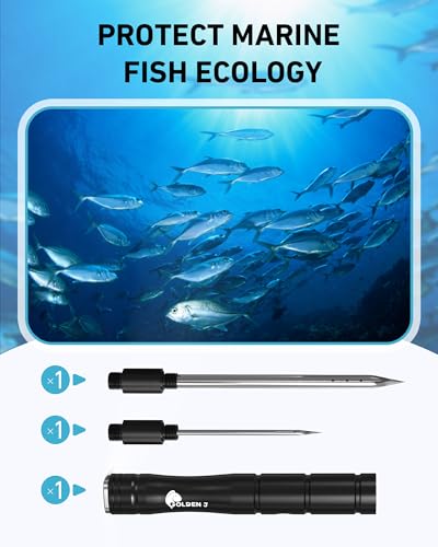 GOLDEN J Fish Venting Tool for Saltwater Fishing | Modular Design with Hidden Storage & Stainless Steel/Aluminum Build, Relieves Deep Sea Fish Pressure for Healthier Release - size: L+M