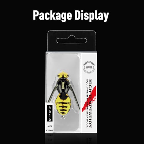 Kingdom Wasp Crawl Bait Insect Bionic Floating Fishing Lures Swimbaits Hard Artificial Baits Lure Freshwater and Saltwater Bass Carp Pike Walleye Fishing ABS Material Carbon Steel Three Book Hook - color: Set2, size: 6.6g