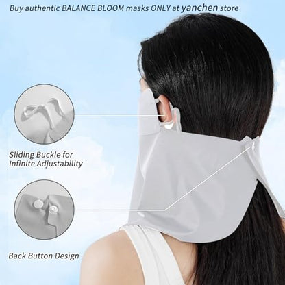 UV Sun Protection Face Mask with Neck Coverage UPF 50+ Face Shield Breathable Design for Summer Outdoor Activities - color: 2 Pack Grey