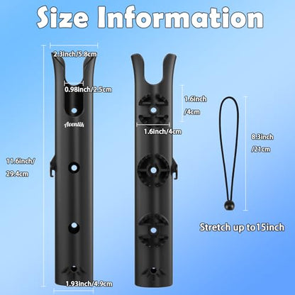 Aventik Tube Fishing Rod Holder Bracket Wall Mounted Boat Side Mount Tool Holder Tube Links with Screws 1/2/3/4/6 Pole Tube Fishing Rod Holders - color: 4-Pole Black