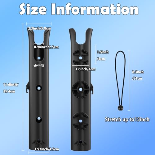 Aventik Tube Fishing Rod Holder Bracket Wall Mounted Boat Side Mount Tool Holder Tube Links with Screws 1/2/3/4/6 Pole Tube Fishing Rod Holders - color: 6-Pole Black