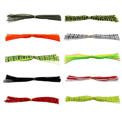 Silicone Jig Skirts Material Squid Rubber Jig Head Lures Spinnerbaits Buzzbaits Fly Fishing Material Crystal Flash bass jig Skirts Replacement Fishing DIY Accessory - color: 10 Bundles