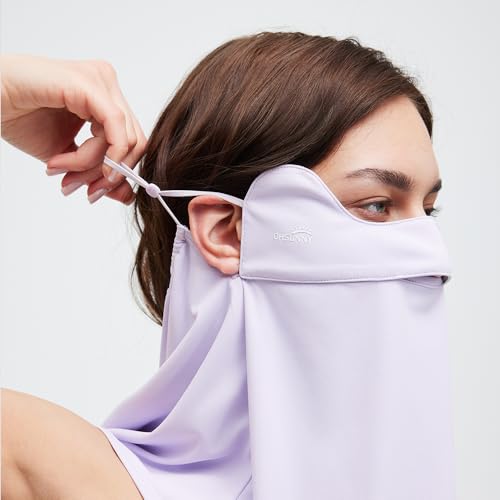 Sun UV Face Mask UPF 50+ Breathable Face Cover Scarf Cooling Neck Gaiter Outdoor Cycling Hiking SLF6M005T - color: Purple
