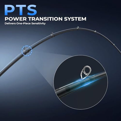 KastKing Megatron Titanium Telescopic Casting & Spinning Fishing Rods, IM7 Graphite Travel Rod with Titanium Solid Tip, Power Transition System, for Freshwater and Inshore Fishing - size: 7'6''- M- Fast, style: Cast