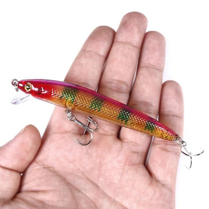 Fishing Lures Kit Mix Includes Minnow Popper Crankbait and Fish Hook for Fishing Saltwater Freshwater Trout Bass Salmon - color: 30APCS