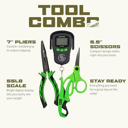 GOOGAN Squad Fishing Pliers, Scissors, and Digital Scale Kit - Essential Fishing Tools for Anglers - style: Pliers, Scissors & Scale Kit