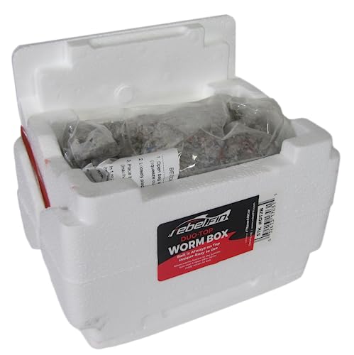 Duo-Top Worm Box - Live Bait container for Nightcrawler Red Worms - 2-Pack
