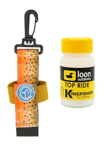 Loon Outdoors Top Ride Powder Dry Fly Floatant with Kingfisher Dry Shake Holder - color: Brown Trout