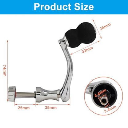 Jiozermi Fishing Spinning Reel Handle, Full Metal | Replacement Parts, Suitable for 1000-4000 Series