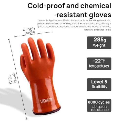 LIICHAAO(1-4 Pairs Insulated&Waterproof,Chemical & Oil Resistant, Freezer Work,Warm Gloves,Non-Slip,Ultra Flexible - size: 4-Pairs (XL)