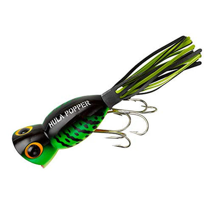 Arbogast Hula Popper Topwater Bass Fishing Lure - color: Fire Tiger, size: 2 in, 3/8 oz