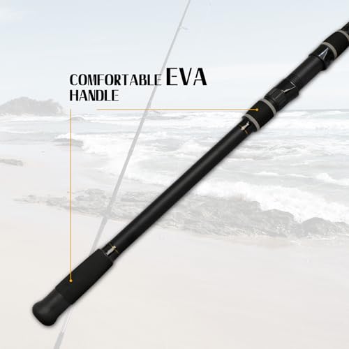 Fiblink Surf Fishing Rod 2 Piece/3 Piece Portable Travel Spinning Rod Saltwater Surf Rod (9'/10'/10'6"/12') - style: Spin-10'6"-2pc