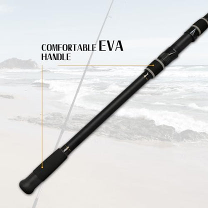 Fiblink Surf Fishing Rod 2 Piece/3 Piece Portable Travel Spinning Rod Saltwater Surf Rod (9'/10'/10'6"/12') - style: Spin-10'-4pc