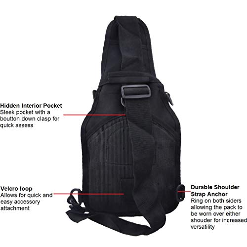 FAMI Outdoor Tactical Bag Backpack, Military Sport Bag Pack Sling Shoulder Backpack Tactical Satchel for Every Day Carry (Black 2 Packs) - color: Black 2 Packs
