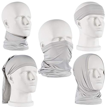 UV Face Cover Neck Gaiter Mask Dust Protection Magic Scarf Wind Bandana Balaclava for Summer Running Fishing 4 PCS - color: 2 Black + 2 Grey