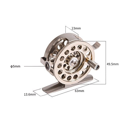 Fly Fishing Reel, Aluminum Alloy Smooth Ice Fishing Reels for Right Handed, High-Strength Drag System, with Stainless Steel Screw